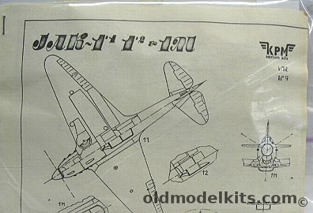 KPM 1/72 Three Kits  -  Yakovlev Yak 1.1   Yak 1.2   Yak 1M, 9 plastic model kit